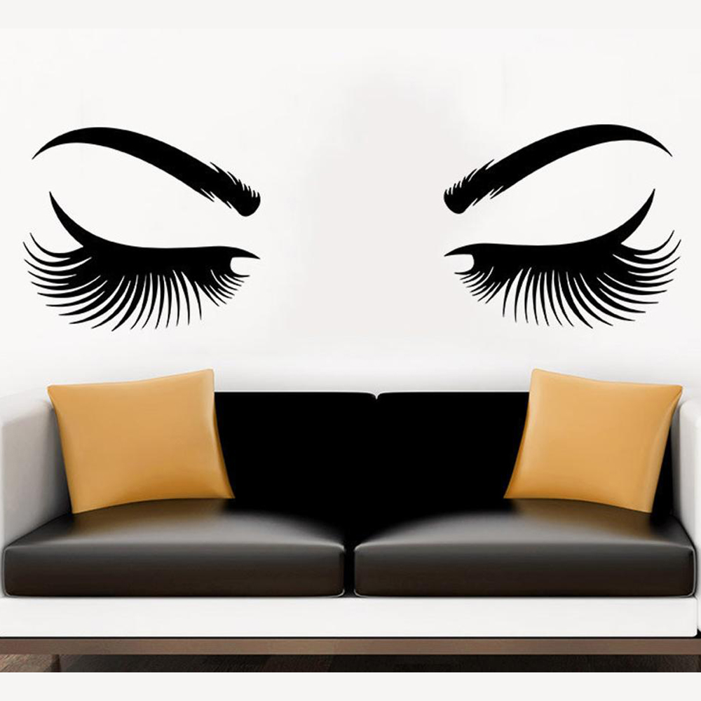 Makeup Master Beauty Salon - Gözler duvar Sticker vinil yapışkan kirpik