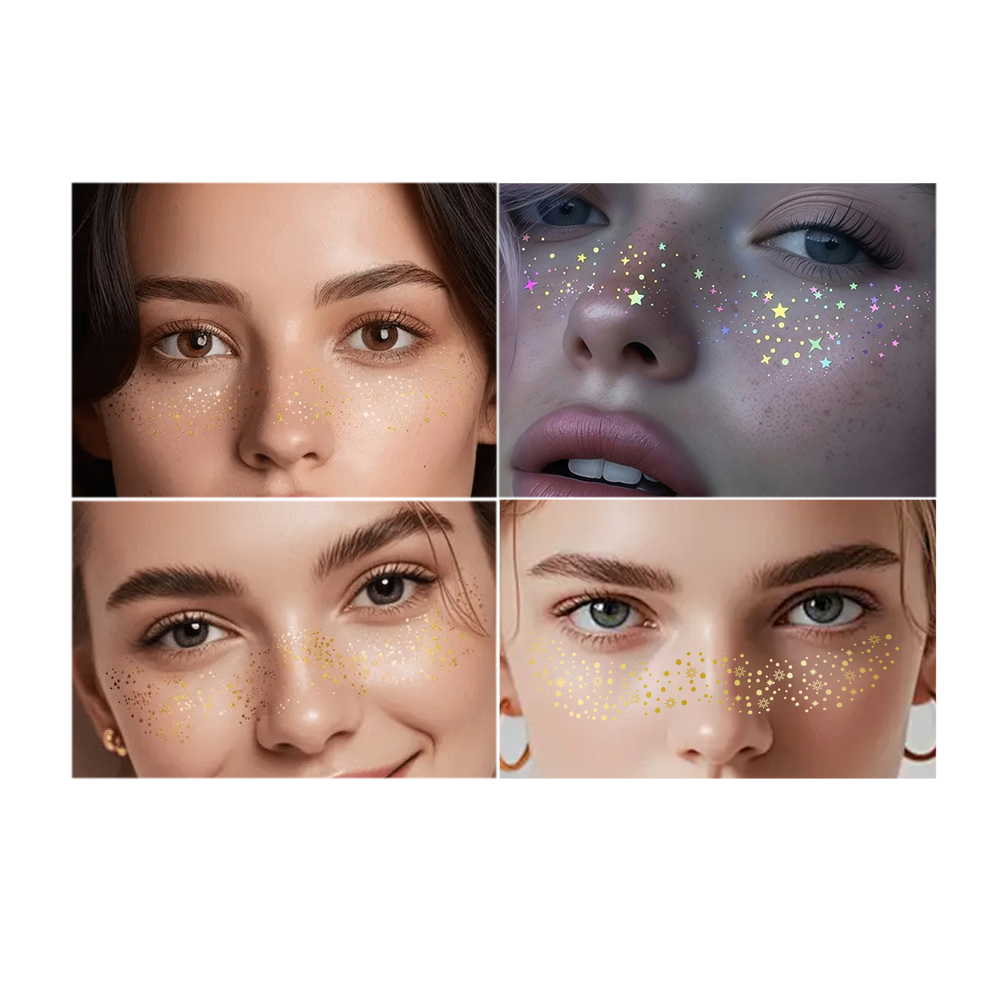 6 adet/takım sahte çil çıkartm - Beauty Glazed Makeup incelemesi ve fiyatı
